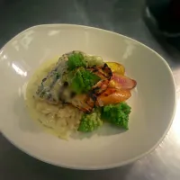 grouper with romanesco carrots and risotto|Matthew millerさん