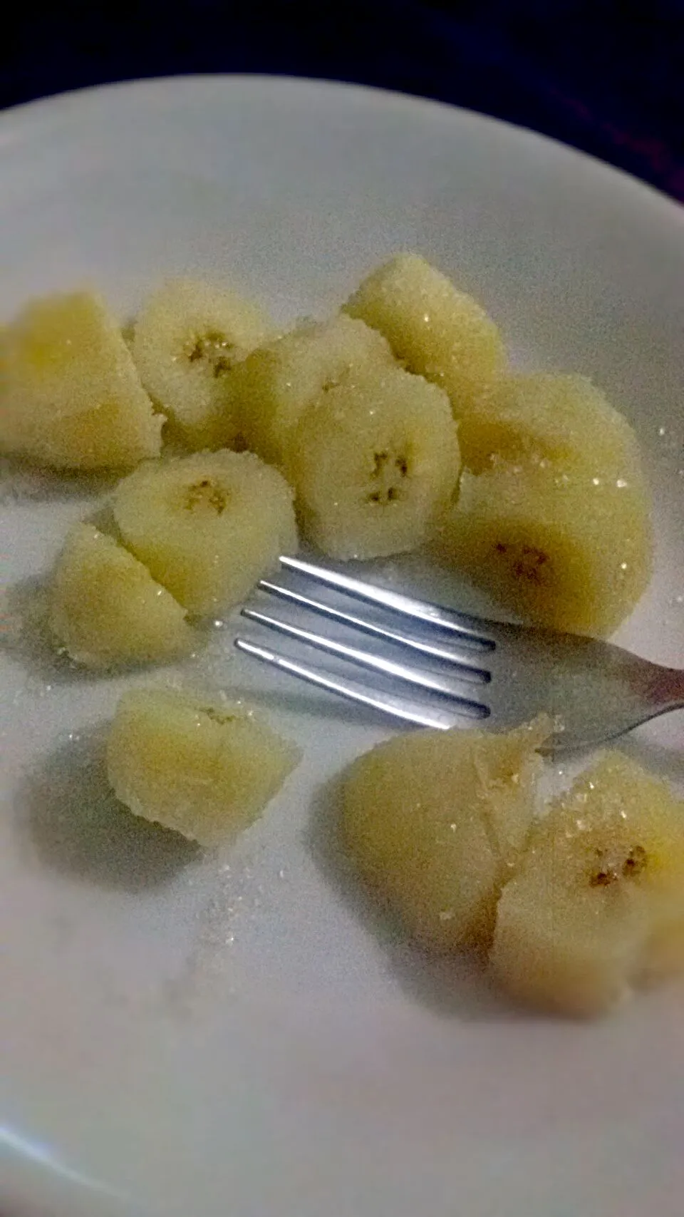 Snapdishの料理写真:boiled banana with sugar.. my childhood snack that my mother always cooked for me and my siblings.. ❤|wulandikaさん