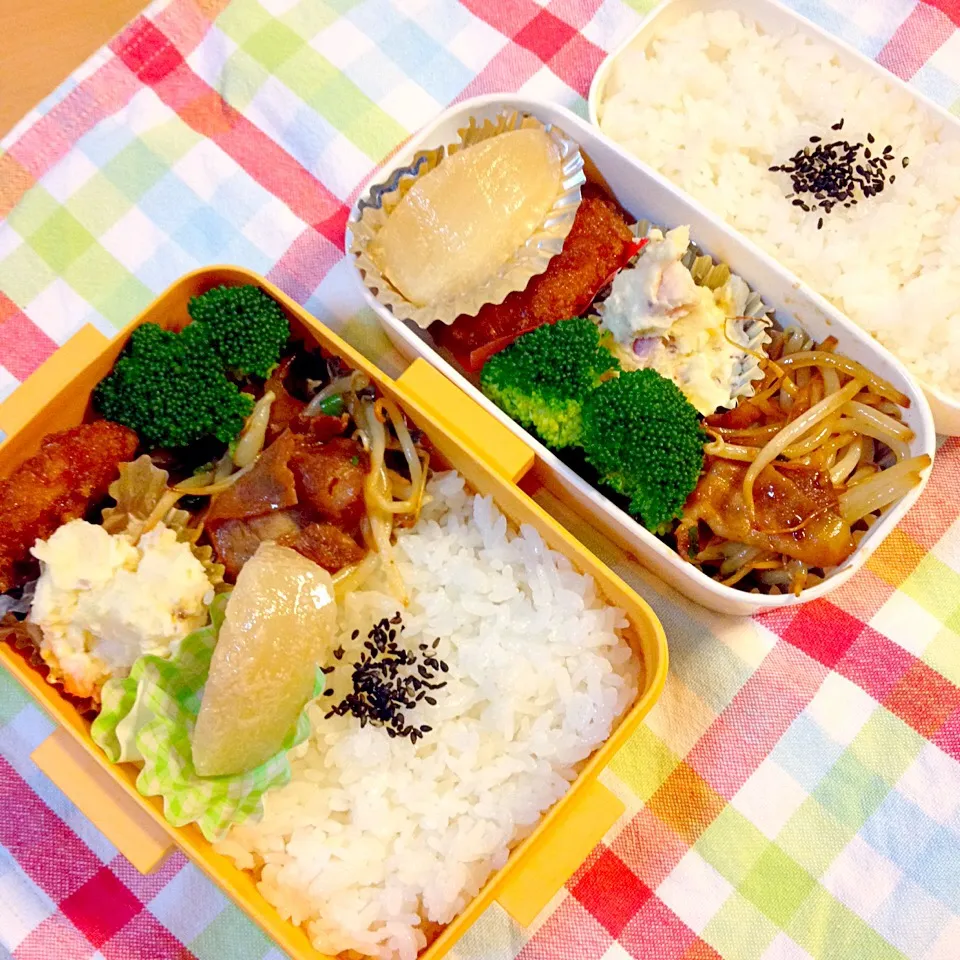 Snapdishの料理写真:中3&旦那弁当 10.31.2014|みっちょさん