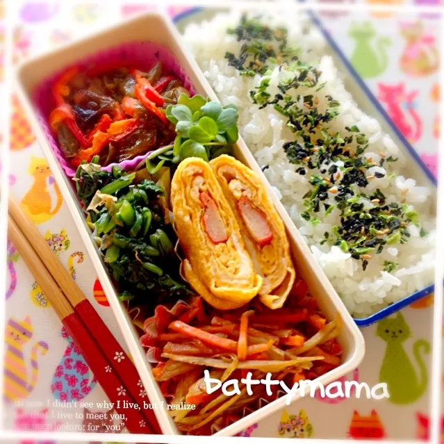 鶏モモの味噌ピーマン焼き弁当〜☆battymamaのしあわせになるお弁当〜☆|ばってぃーまま＠♪さん