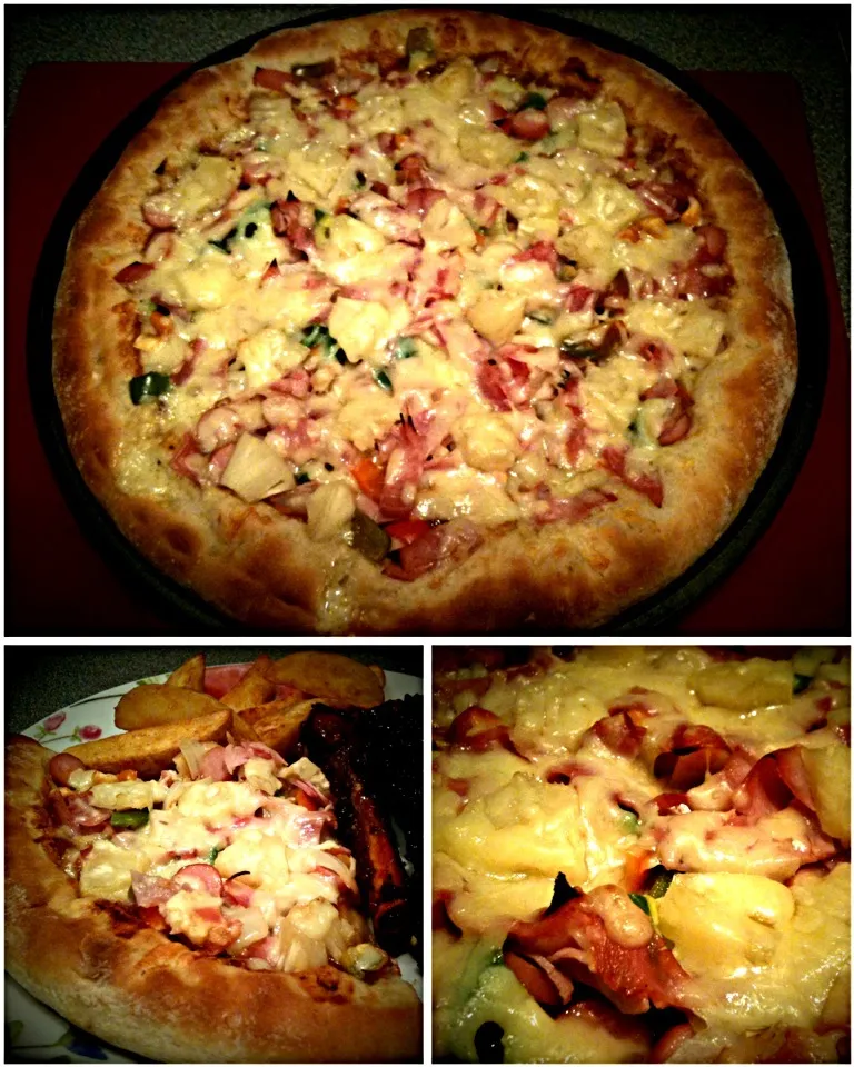 Snapdishの料理写真:Ham and Sausage BBQ Pizza|Eveさん