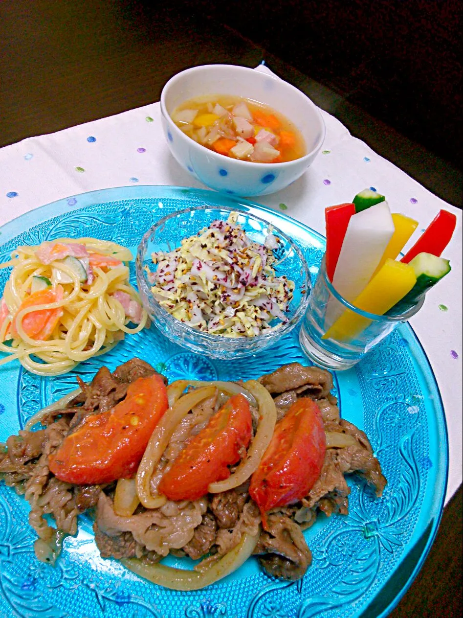 fried beef & tomato!!|和田 匠生さん