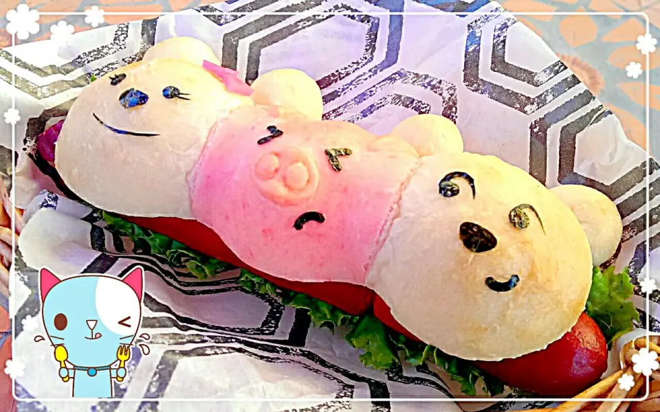 🐱Animal Bread Hotdog!🐱動物パンで、ホットドック！|The Reinhartsさん