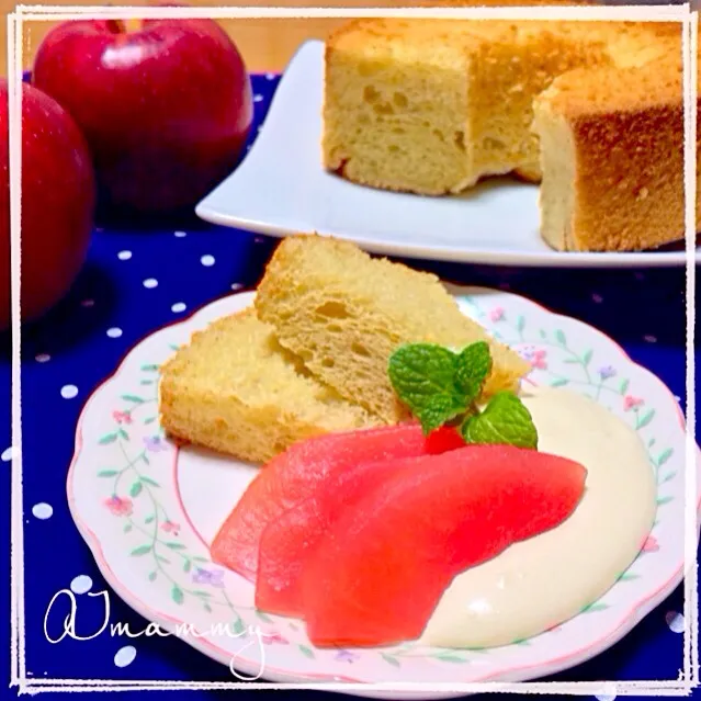 🍎りんごのコンポートとシフォンケーキ🍎|あいママさん