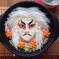 Snapdishの料理写真:大根おろしアート鍋「歌舞伎」