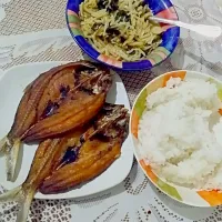 fried fish and sauteed bamboo shoots|pamさん