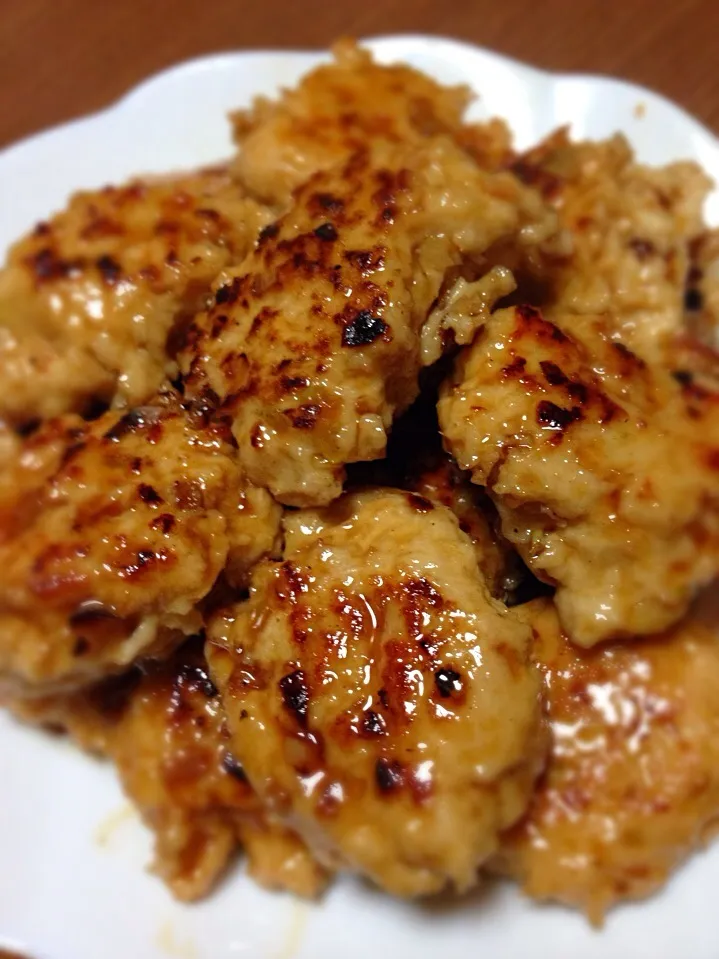 鶏つくねの照り焼き一口バーグ🐓|まるちゃんさん