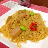 Snapdishの料理写真:いなばイエローカレー焼きビーフン|carinさん