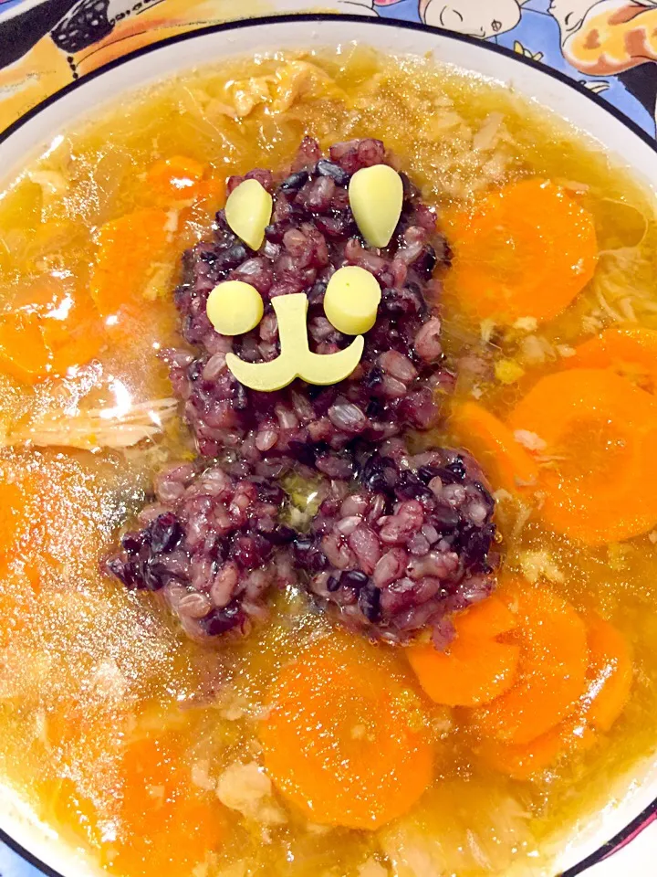 Snapdishの料理写真:Homemade Chicken Soup with Rice Bunny|Cheryl Melnickさん