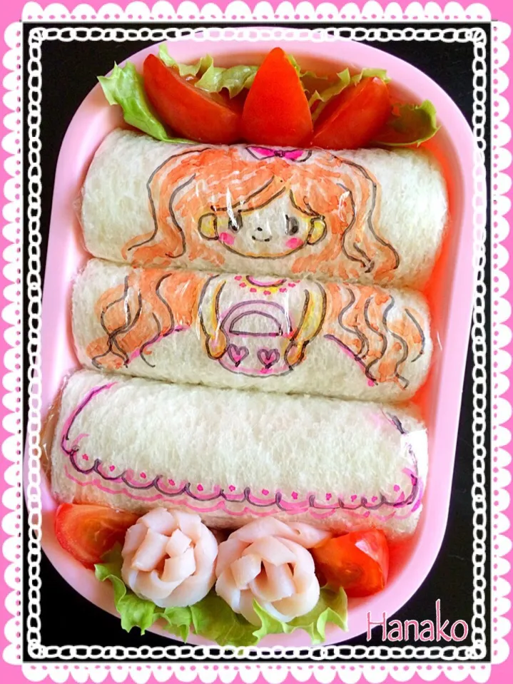 おめかしさくちゃんサンドイッチ弁当|hanakoさん