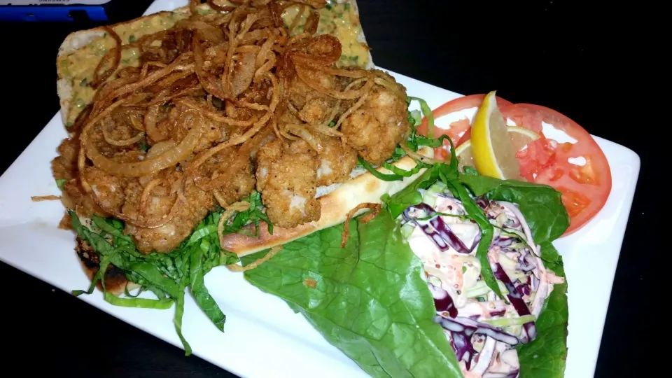 Snapdishの料理写真:Alligator Po'boy w/ Creole Cole Slaw Tobacco Onions & Remoulade Sauce|Lakeshia Hazeleyez Goldenさん