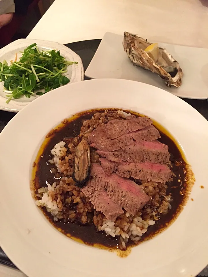 生牡蠣とステーキカレー|よちまるさん