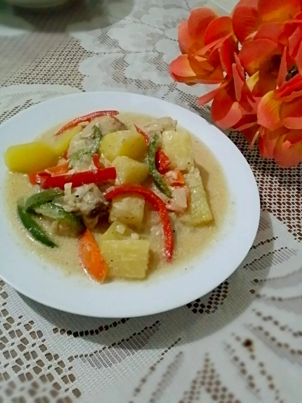 pininyahang manok (chicken in pineapple sauce)|pamさん