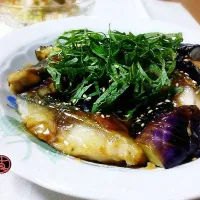 ともさんの茄子と秋刀魚の梅醤油からめ‥を鯖で作りました。