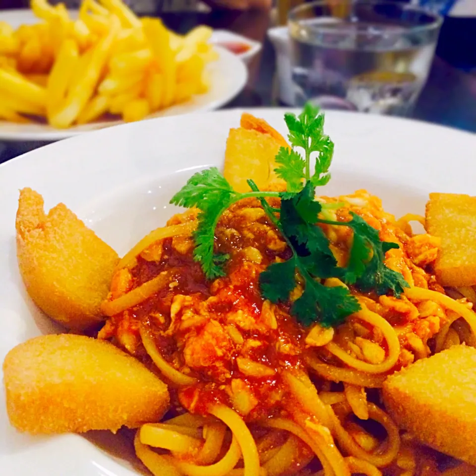 Chili crab pasta|Tinky 🍒さん