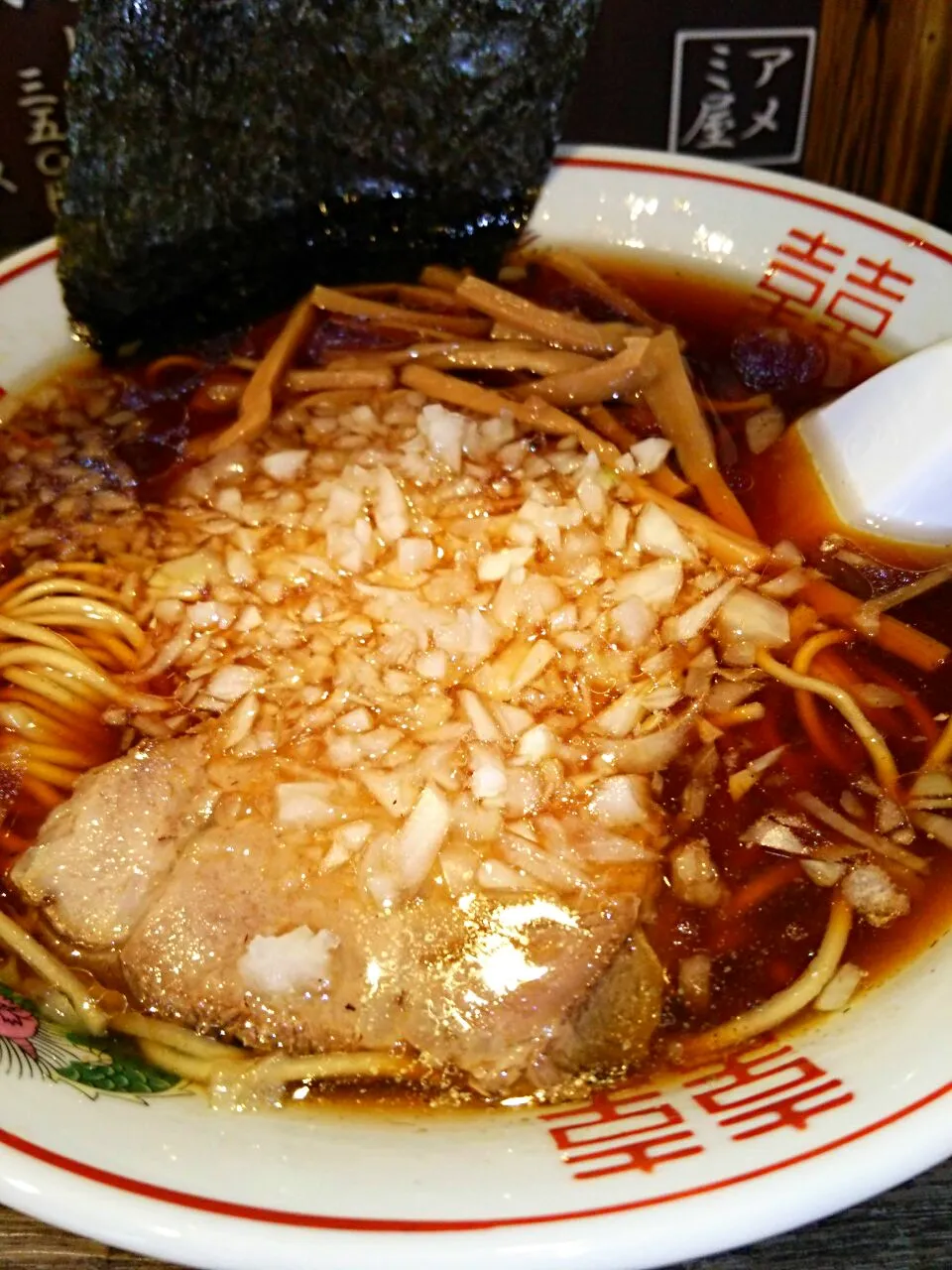 Snapdishの料理写真:八王子ラーメンo(*⌒―⌒*)o @つけ麺アメミ屋|のものも🍻さん