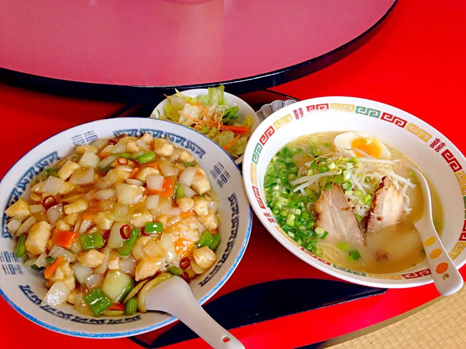 鶏チリ丼・ラーメンセット|こーこさん