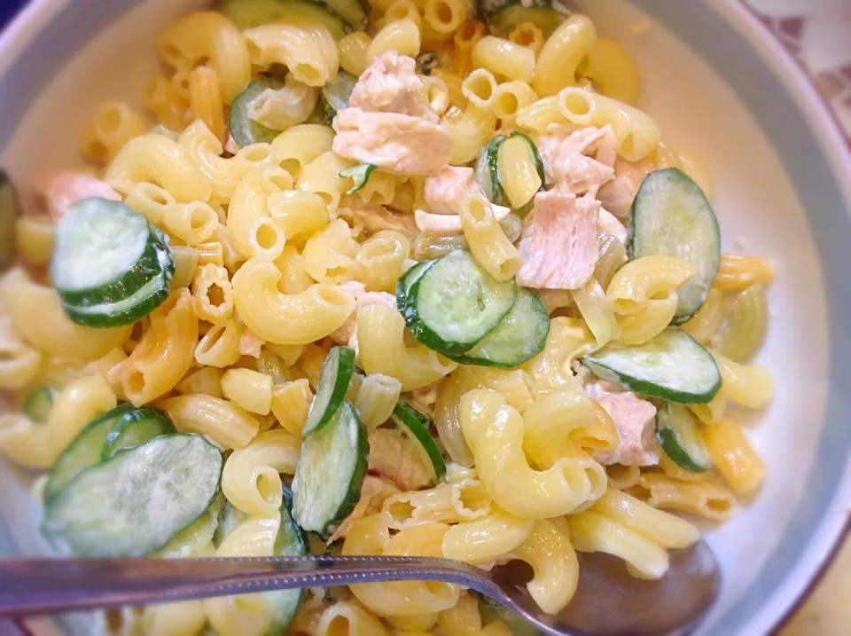 鶏のササミとマカロニサラダ😋|アライさんさん