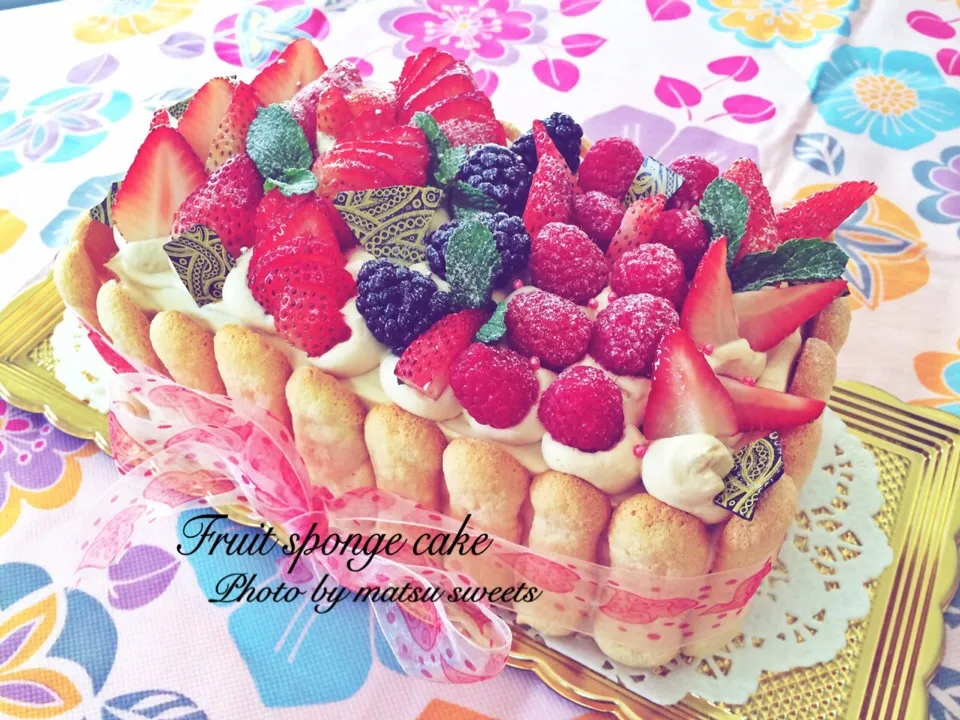 Fruit sponge cake|Matsu sweetsさん