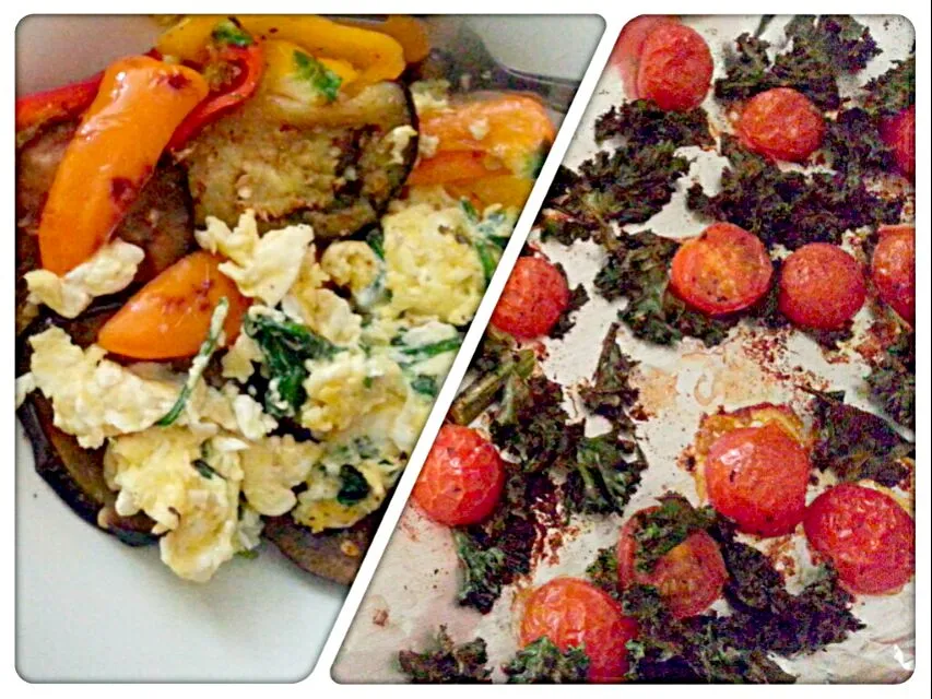 ナス‡ピーマン‡卵‡ほうれん草‡ケール‡チェリートマト•eggplant‡peppers‡egg‡spinach‡kale‡cherry tomato|thepixiemixerさん