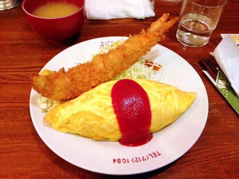 オムライスとエビフライ|chan mitsuさん
