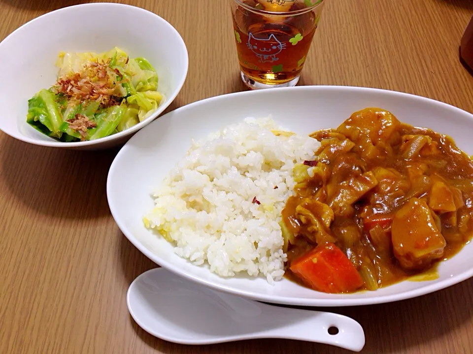 さつまいもご飯とキノコカレー|まぁさんさん