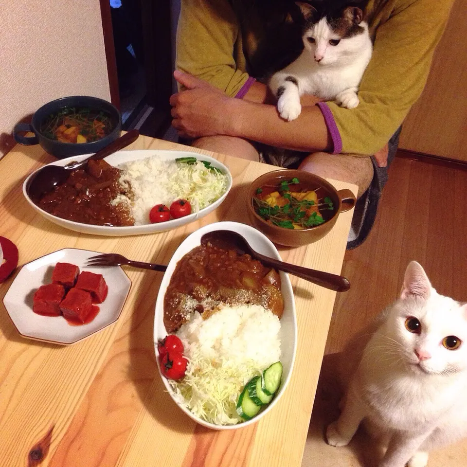 カレーライス。と、頂き物の豆腐よう。|naouさん