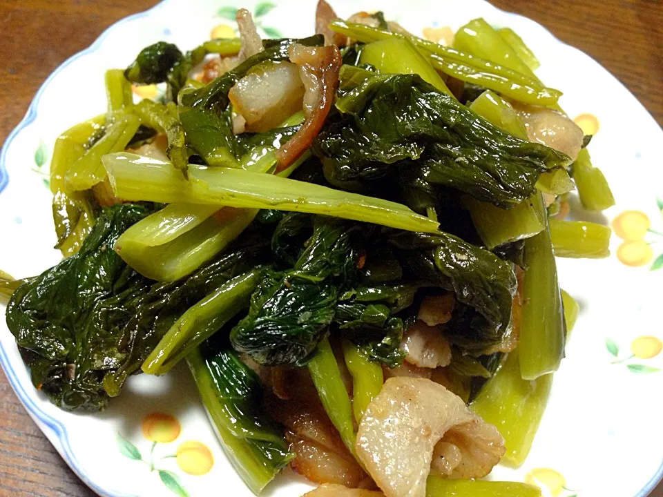 野沢菜の炒め物|はっちぃさん