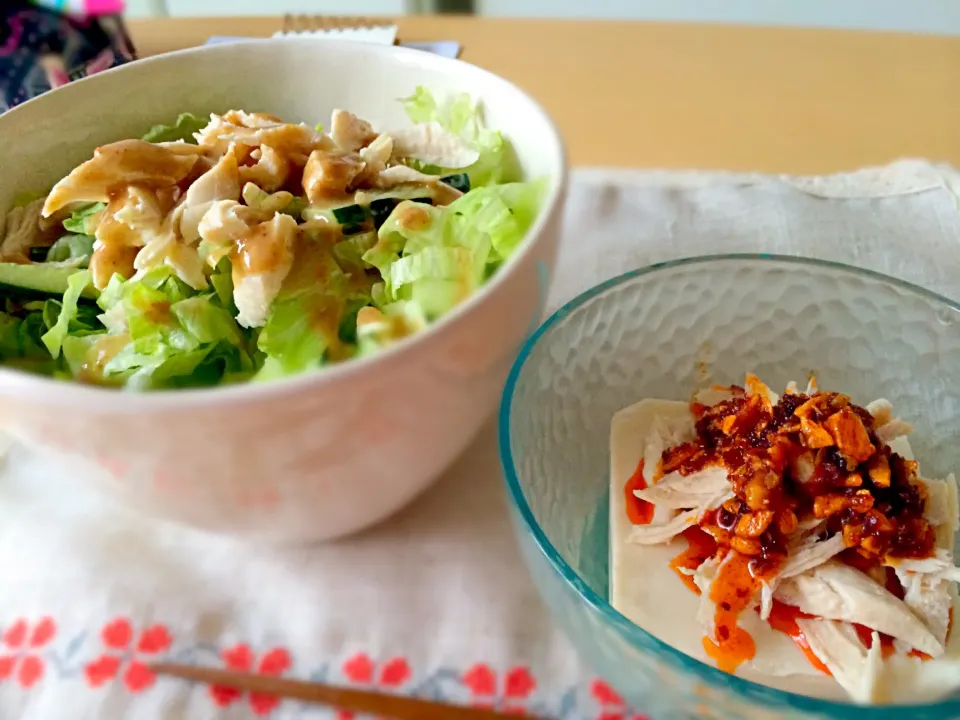 サラダうどんと冷奴|みきさん