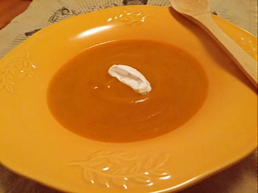 heirloom pumpkin soup with truffled creme fraiche|TheEffinChefさん