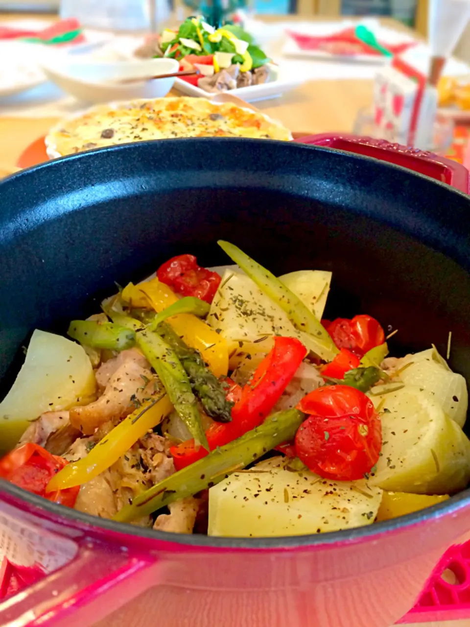 STAUBでチキンとお野菜のグリル|ricacoさん