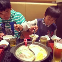 Snapdishの料理写真:息子2とお昼から😋|motomoguさん