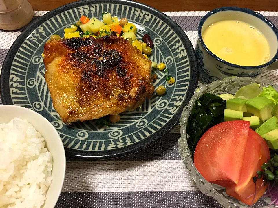 こんがり鳥もも肉のスパイス焼き|愛ペガさん