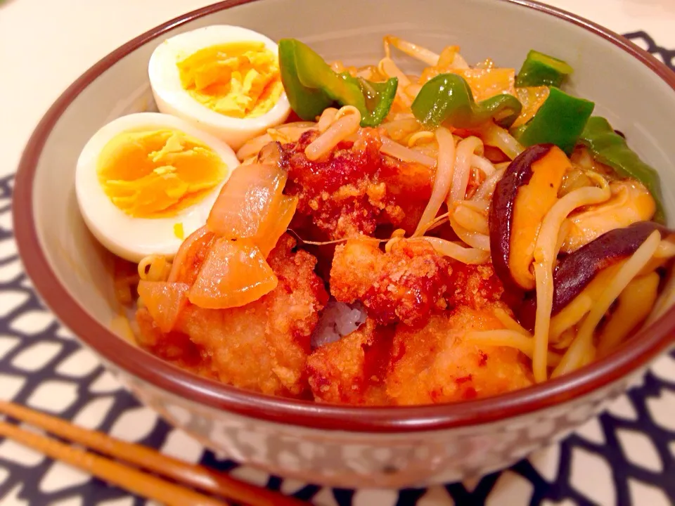 うっちーさんの料理 鶏唐のケチャップあんからめ丼|ゆきさん