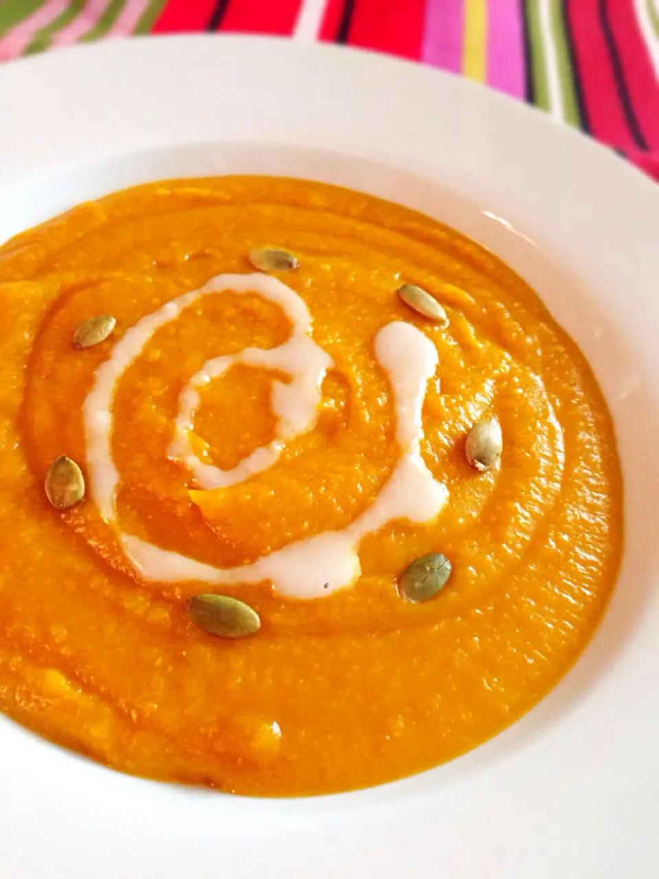 Curried pumpkin soup with coconut cream|coxiella24さん