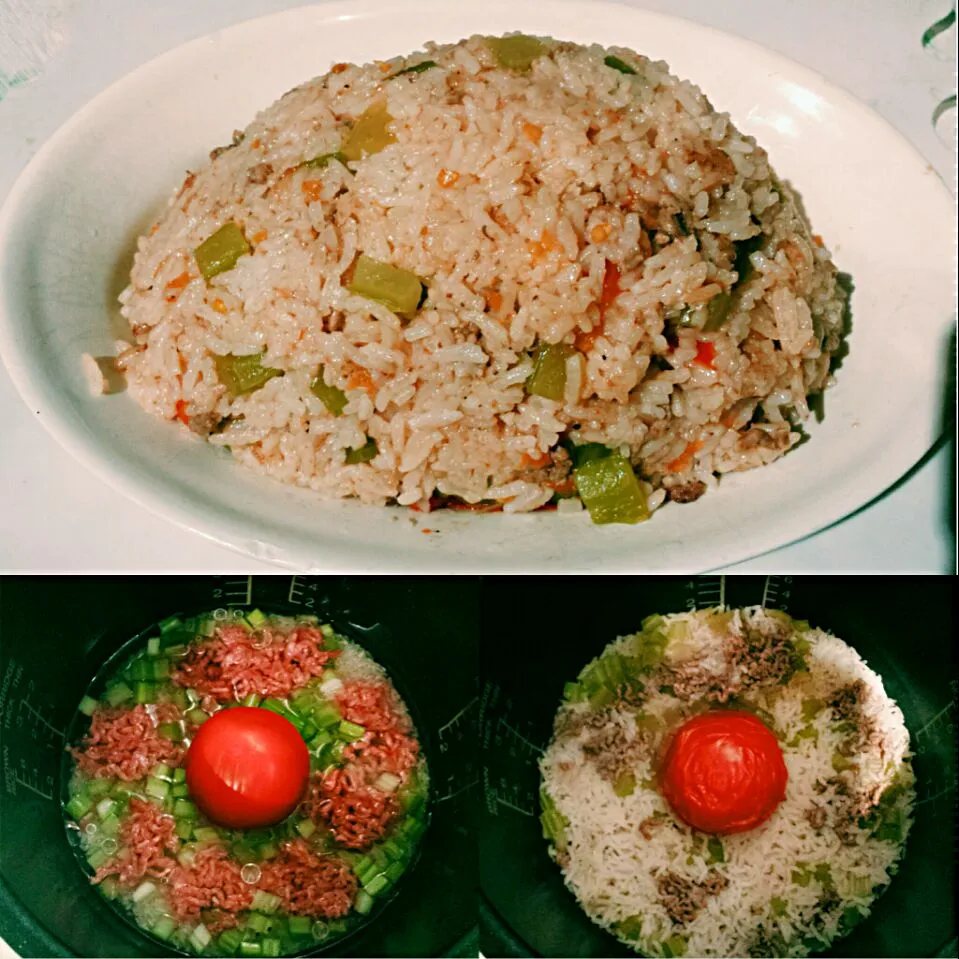 9/11/2014 Night 😊 A whole tomato rice 🍅🍚|Winnieさん