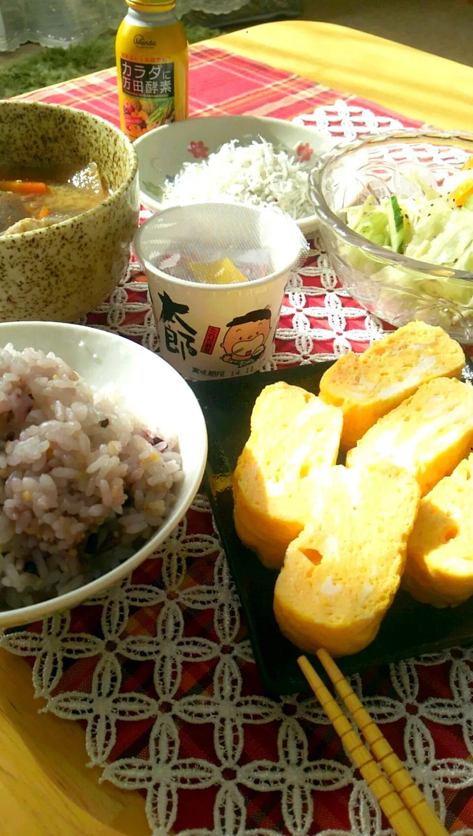 Snapdishの料理写真:帰省ちぅ~の次男の朝ごはん&お昼ご飯です(๑^ں^๑)|kimikimi󾬍さん