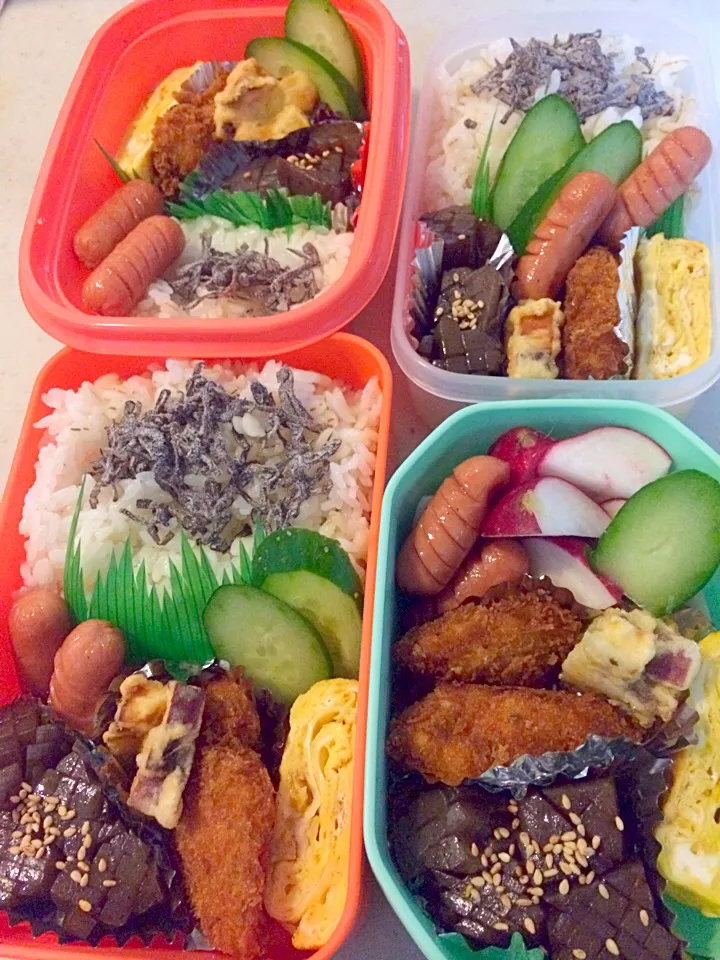 母が作る四人のお弁当。|りんさん