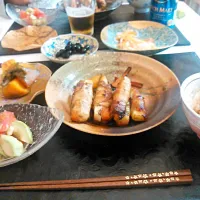 Snapdishの料理写真:豚肉山芋巻き
かぼちゃ
鯛飯|ikurinさん