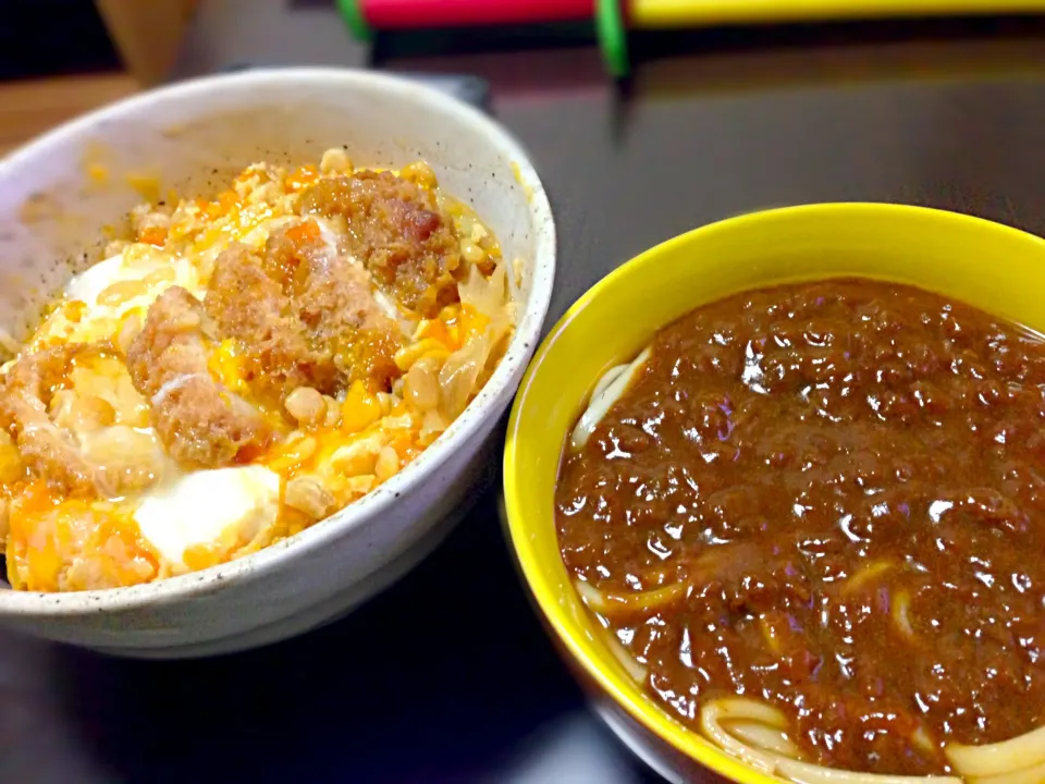 カツ丼＆カレーうどん♡|ゅぃさん