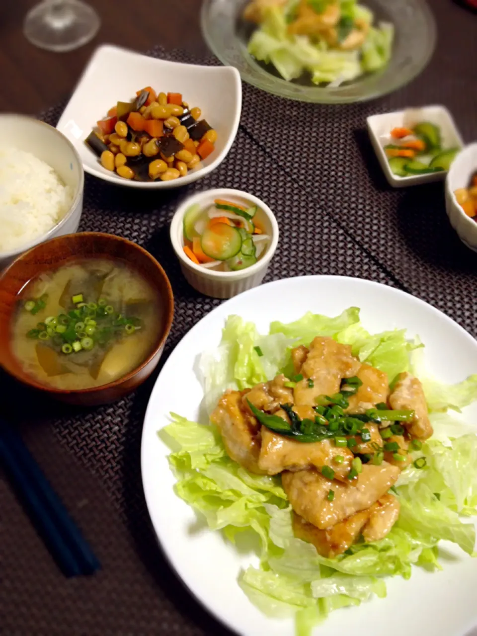 鶏のぽん酢照り焼きの晩ご飯|mikaさん