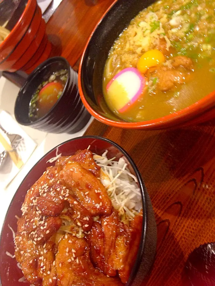 カレーうどんと豚バラ丼|浦野さん