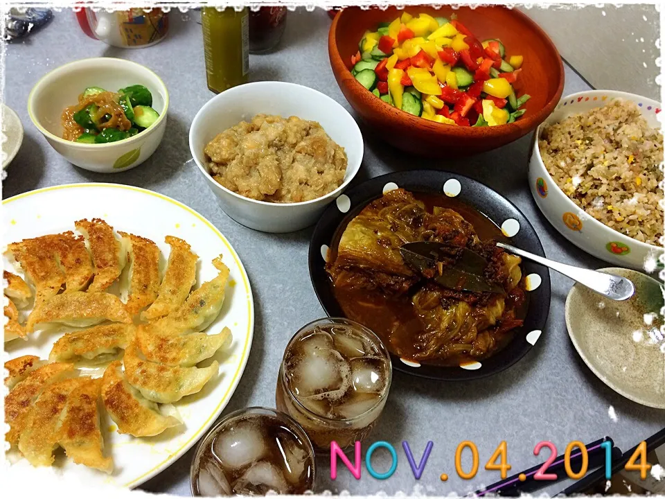 Snapdishの料理写真:11/4の夕ご飯🍴|みきぴょん♪さん