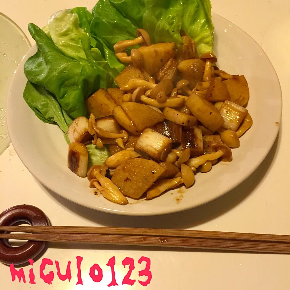 白野菜を醤油味で炒めた|いつみさん