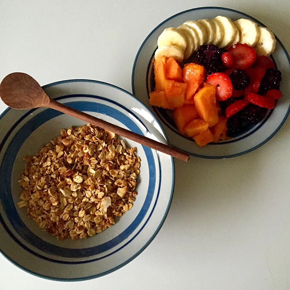 Tia Ruthy's homemade granola with fresh fruit|victoria valerioさん