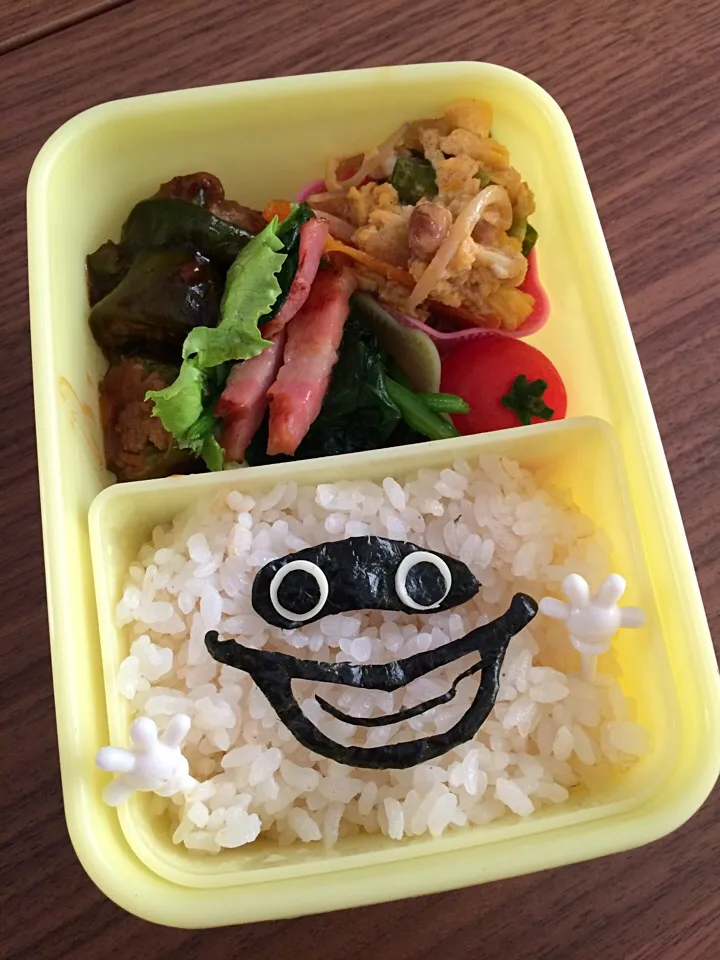 Snapdishの料理写真:妖怪ウォッチ☆ウィスパーの顔でか弁当|manacocoさん