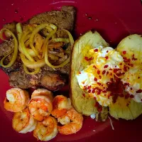 Steak shrimp and bake potato|k.さん