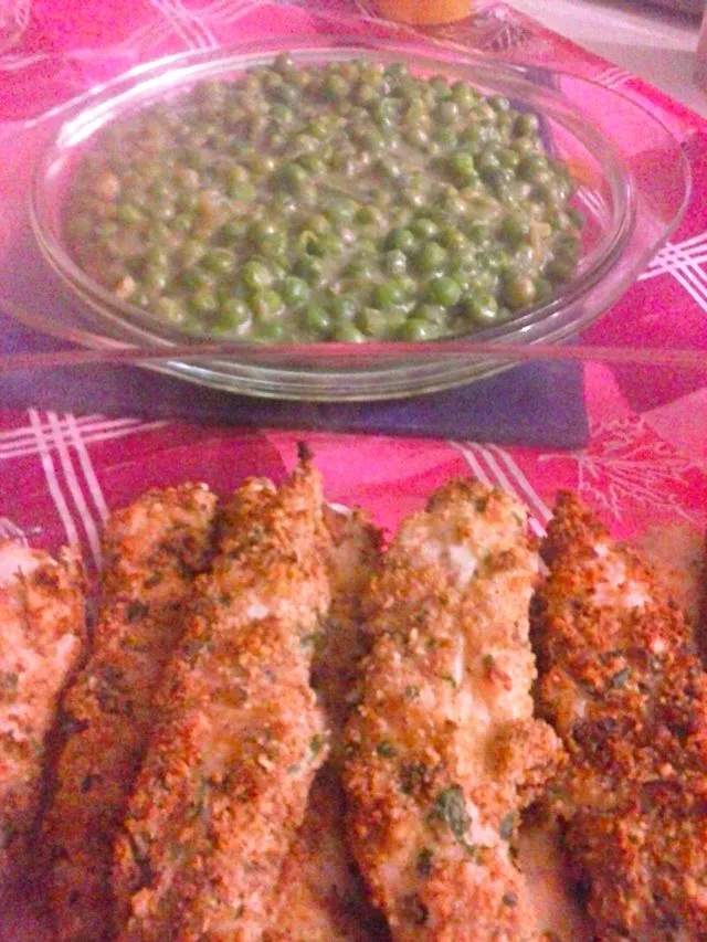 Garlic chicken, fried peas with letuce|Darina Kostadinovaさん