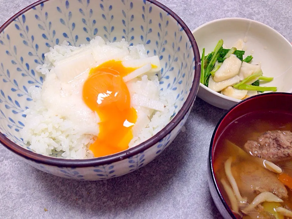 トロロご飯とイワシのつみれ汁|kotoriさん