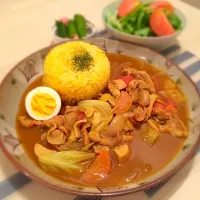 Snapdishの料理写真:キャベツとトマトのカレー|tomatoさん